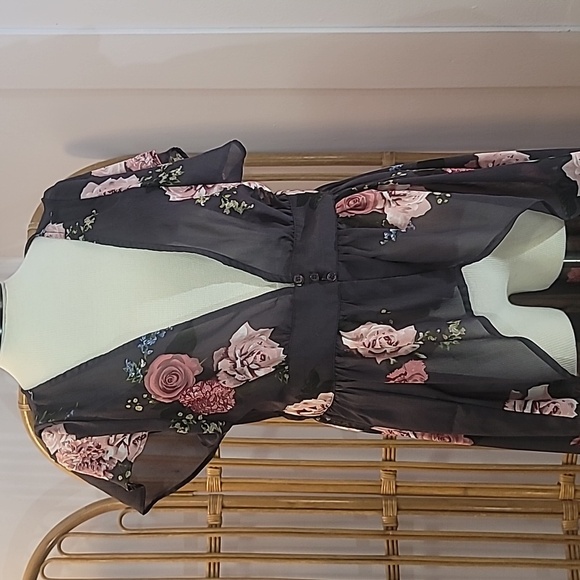 Live 4 Truth grey pink floral duster cover up layer piece size XL mauve - Picture 2 of 15